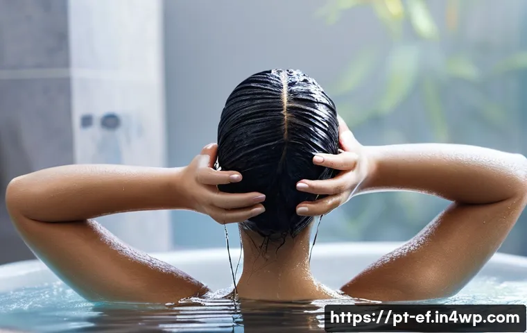 헤어 영양소의 흡수율 높이는 방법 - **Prompt 1: Deep Scalp Cleansing and Massage**
"A young adult, either male or female, is capture...